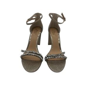 New Jewel‎ Badgley Mischka  Rhinestone Crystal Heels Party Shoes Size 9.5
